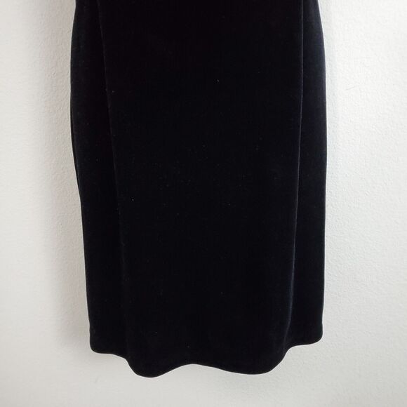 Hillard & Hanson Vintage Dress 8 Black Velvet Mini Grunge 90s Y2K Whimsigoth - Picture 3 of 11